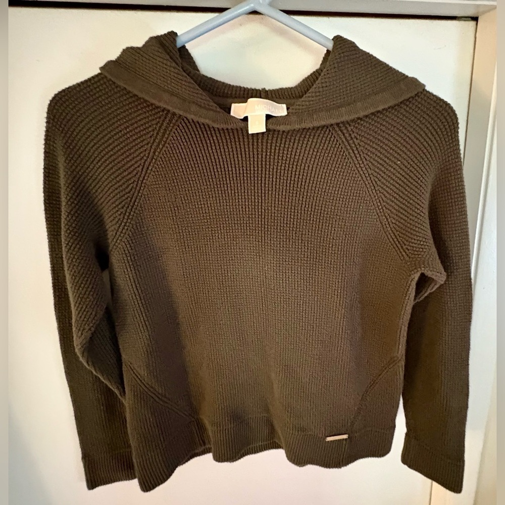 Michael Kors Small pre loved 
Waffle knit deep Army Green 
Logo Hoodie